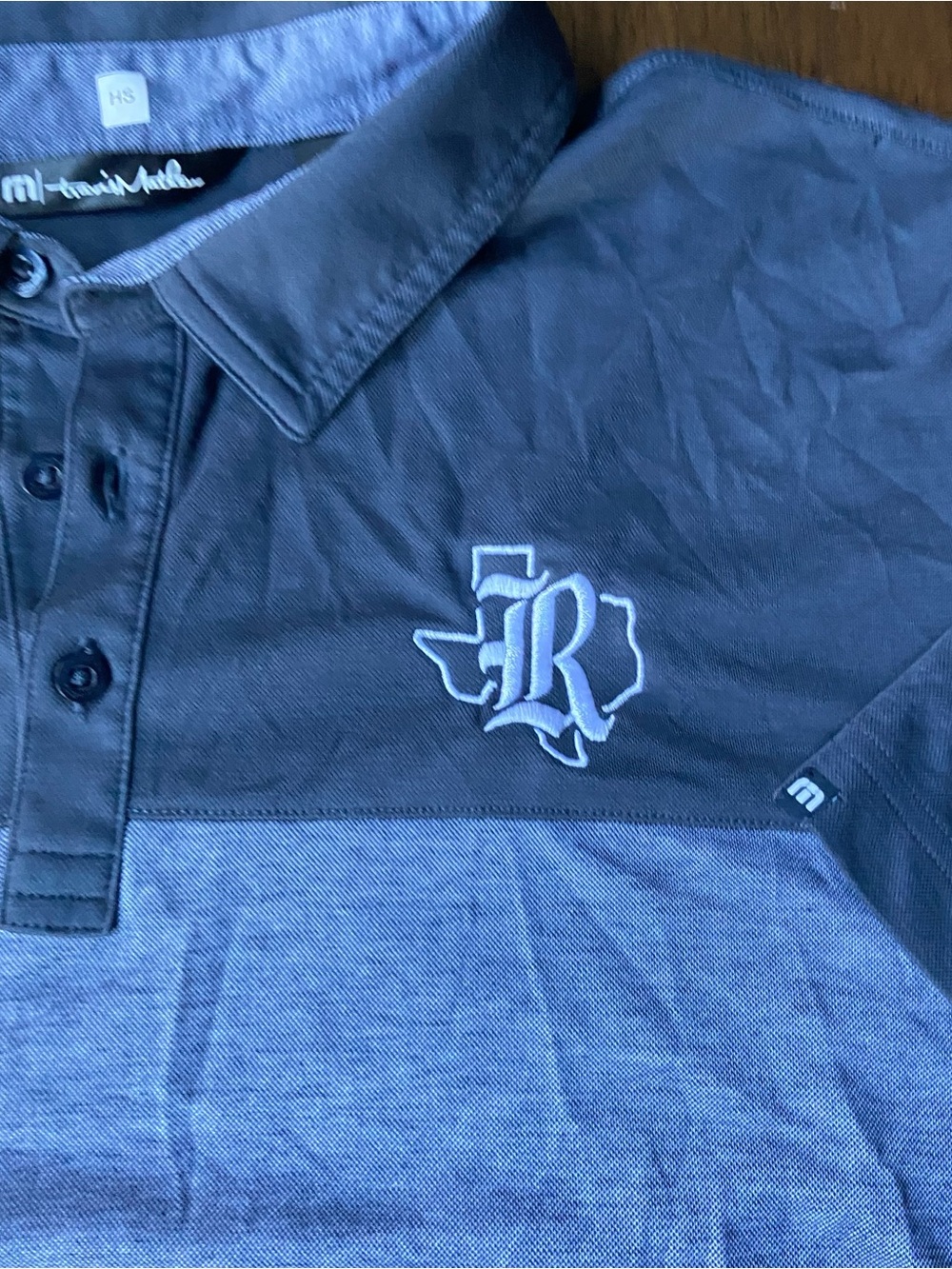 TravisMathew Polo Shirt Mens XXL Grey Blue Texas Rice University Owls Golf